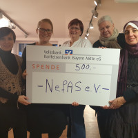 Olga Paul (NefAS), Patrice Raies (SPD-Frauen), Kerstin Lang (SPD-Frauen), Petra Volkwein (SPD-Frauen), Linda Qasem (NefAS)